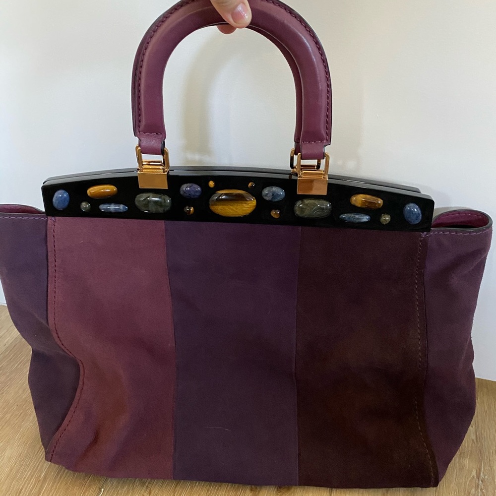 Tory Burch
Attersee Suede Patchwork Satchel Bag